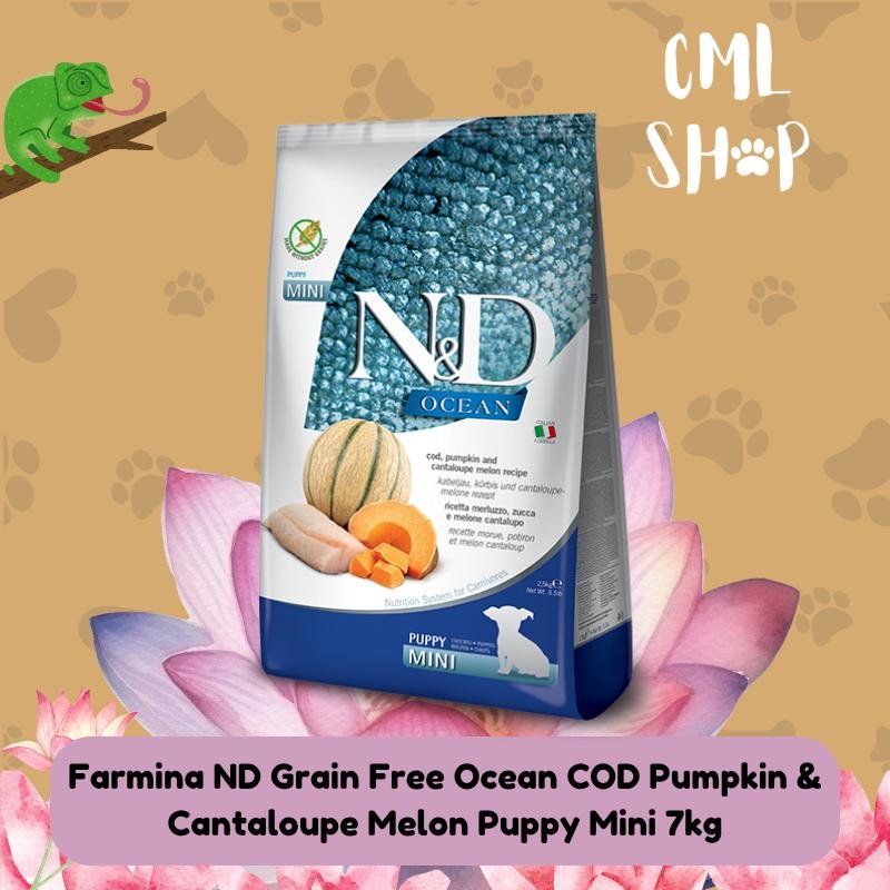 FARMINA ND GRAIN FREE OCEAN COD PUMPKIN & CANTALOUPE MELON PUPPY MINI 7KG