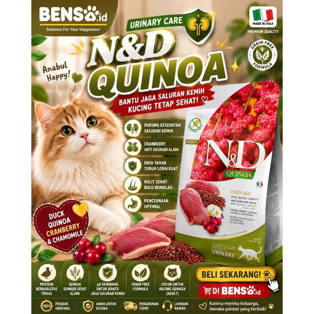Makanan Kucing - Farmina ND Quinoa Urinary Duck Adul Cat Freshpack 1.5kg