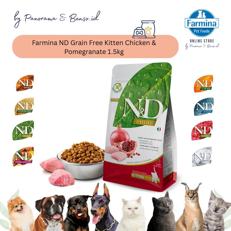 FARMINA ND GRAIN FREE KITTEN CHICKEN & POMEGRANATE 1.5kg