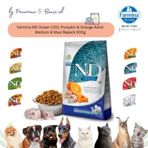 FARMINA ND OCEAN COD, PUMPKIN & ORANGE ADULT MEDIUM & MAXI REPACK 500Gr
