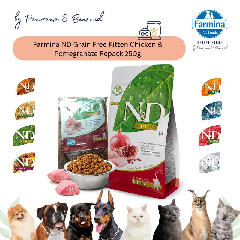 FARMINA ND GRAIN FREE KITTEN CHICKEN & POMEGRANATE Repack 250g