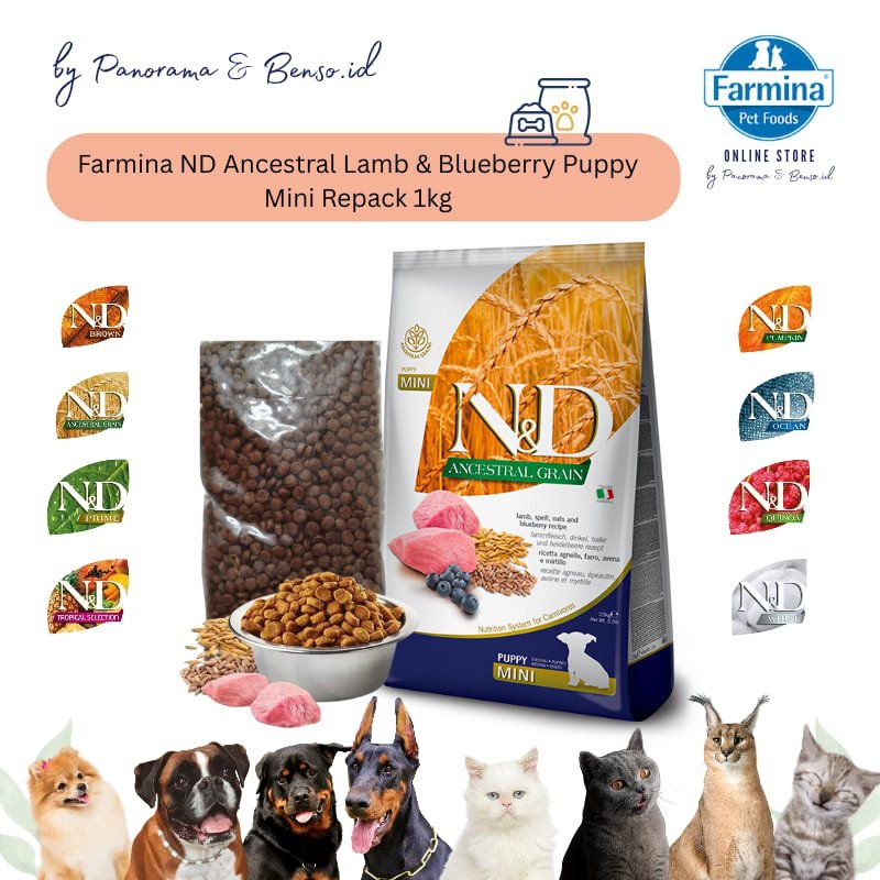 FARMINA ND ANCESTRAL LAMB & BLUEBERRY PUPPY MINI REPACK 1KG