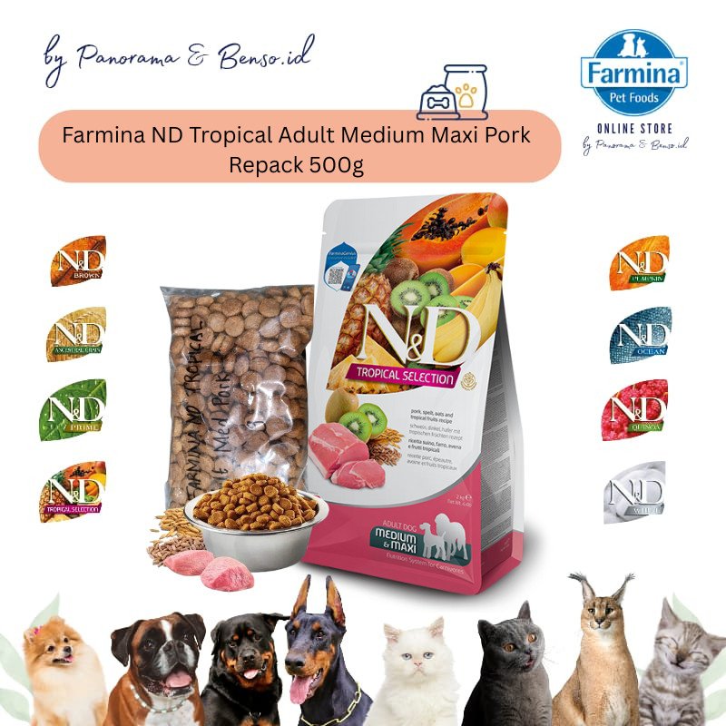 Farmina ND Tropical Adult Med Pork 500gr