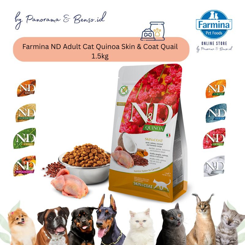 Farmina ND Adult Cat Quinoa Skin & Coat Quail 1.5kg