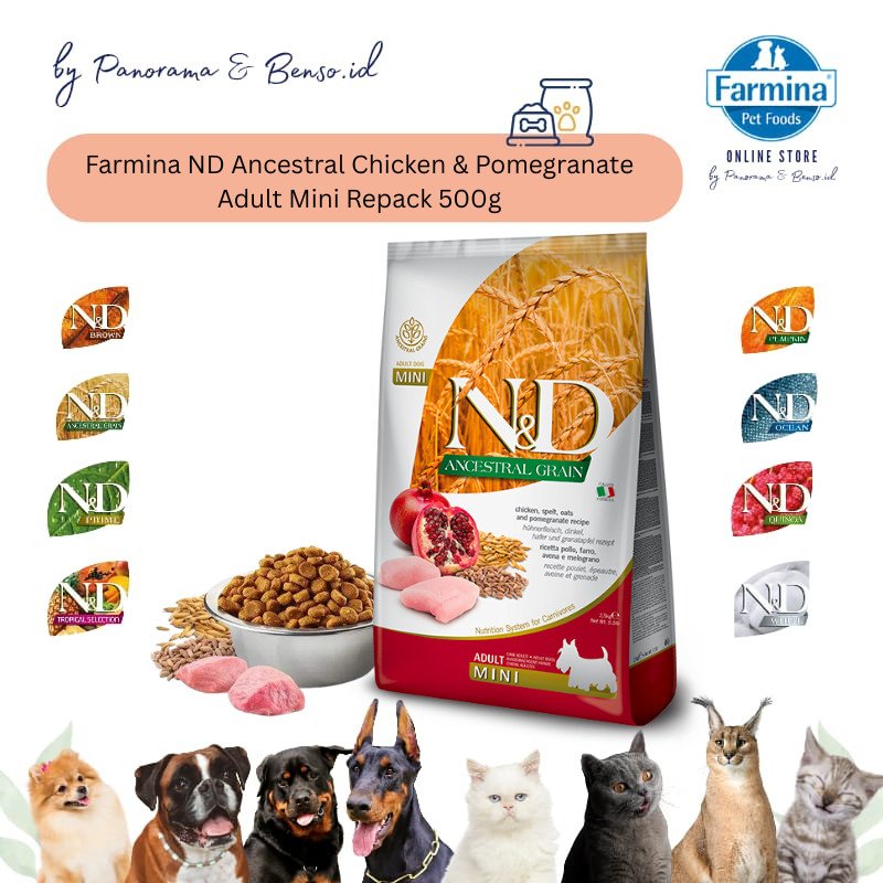 Farmina ND Ancestral Chicken & Pomegranate Adult Mini 500g