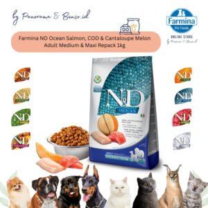 FARMINA ND OCEAN SALMON, COD & CANTALOUPE MELON ADULT MEDIUM & MAXI REPACK 1KG