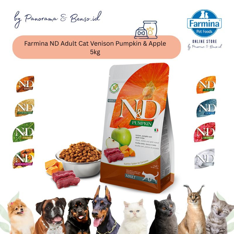FARMINA ND ADULT CAT VENISON PUMPKIN & APPLE 5KG