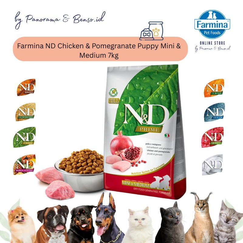 FARMINA ND CHICKEN & POMEGRANATE PUPPY MINI & MEDIUM 7KG