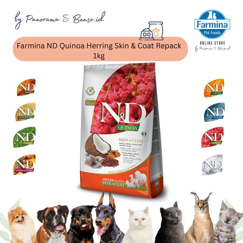 Farmina ND Quinoa Herring Skin & Coat Repack 1kg