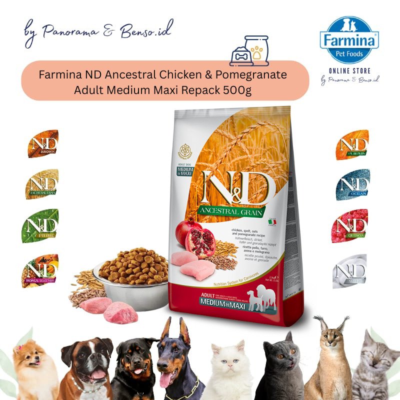 Farmina ND Ancestral Chicken & Pomegranate Adult Med/Maxi 500g