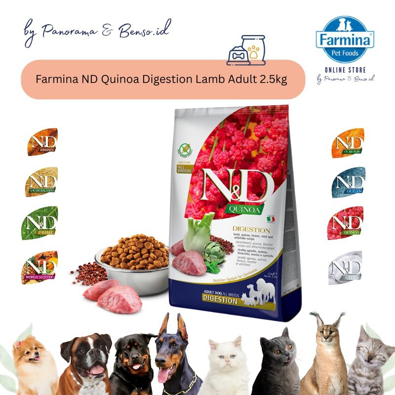 Farmina ND Dog Quinoa Digestion Lamb Adult 2.5kg