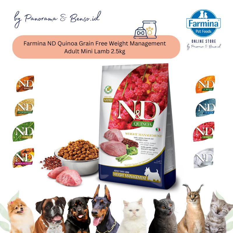 FARMINA ND QUINOA GRAINFREE WEIGHT MANAGEMENT LAMB 2,5Kg