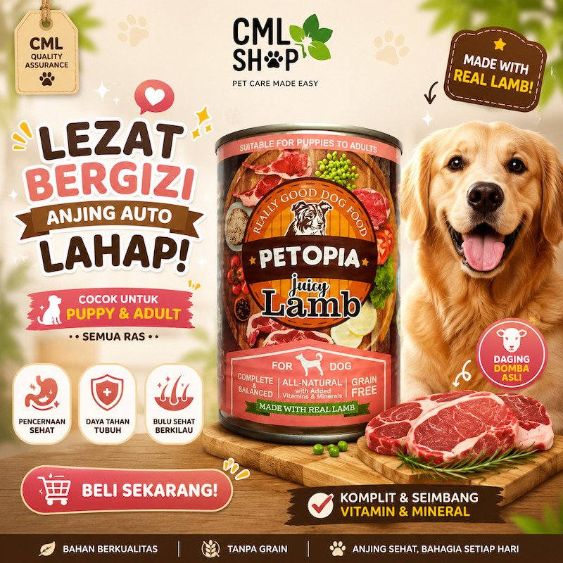 Petopia Kaleng Lamb 380g