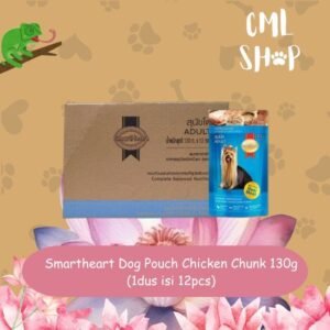 Dogfood - Smartheart Dog Pouch Chicken Chunk 130gr (1 Dus 12pcs) - Snack untuk Anjing