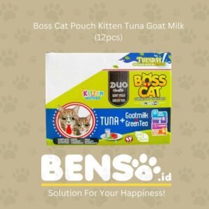 Boss Cat Pouch Mother Kitten Tuna (hijau) 85gr (1dus isi 12pcs)