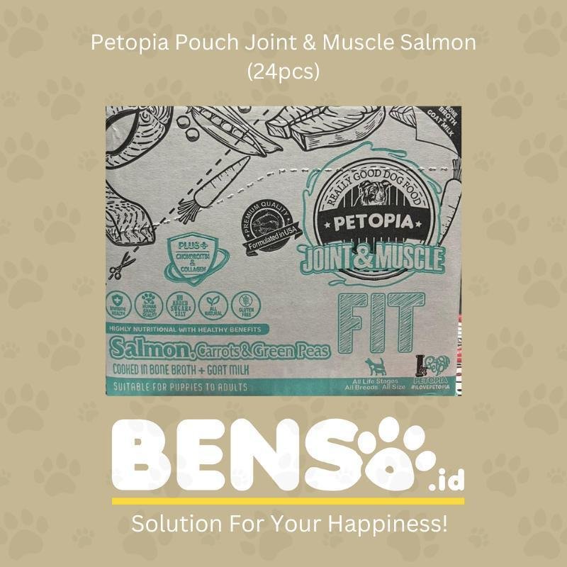 Dogfood - Petopia Pouch Fit Joint & Muscle Salmon 90g (1 Dus 24pcs) - Makanan Anjing Basah