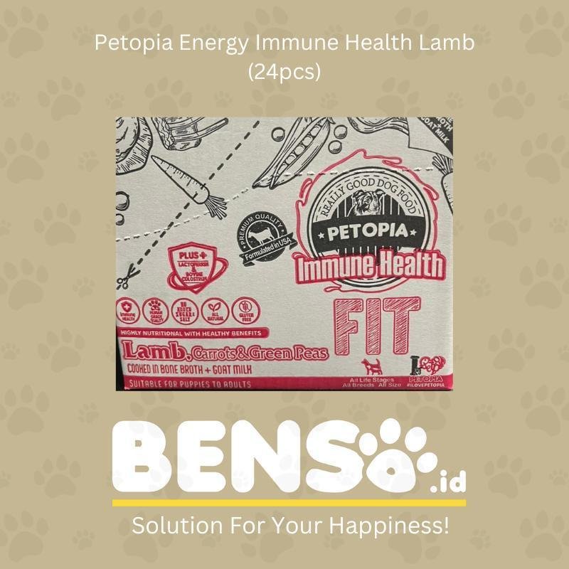 Dogfood - Petopia Pouch Fit Immune Health Lamb 90g (1 Dus 24pcs) - Makanan Anjing Basah